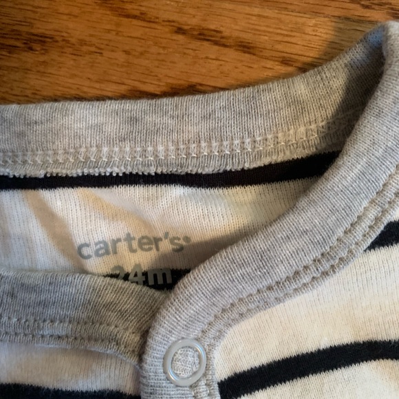 NWT Carter’s Fire Engine white Striped Romper Toddler Boy’s 24 Mth. NEW - Picture 5 of 7